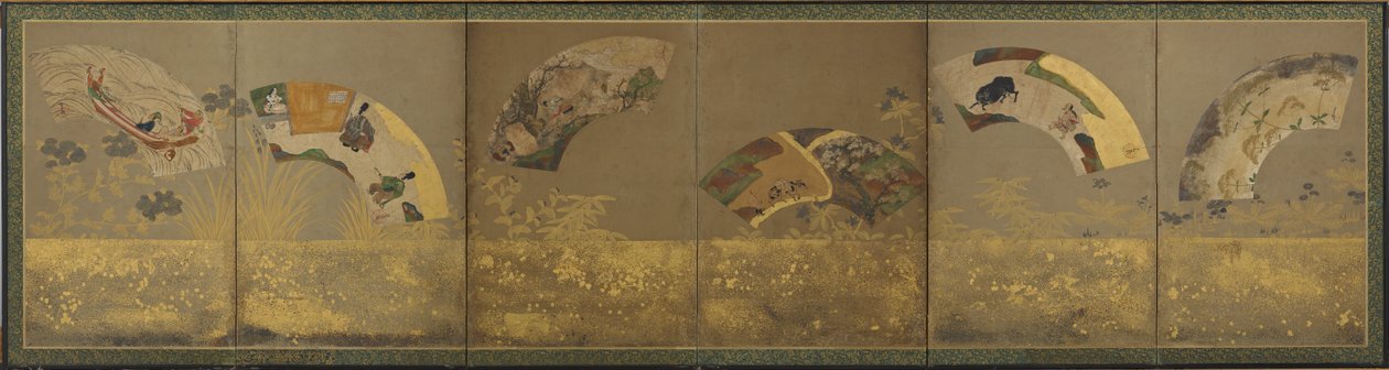 Sei ventagli: soggetti vari, periodo Momoyama o Edo, 1590-1640 da Sôtatsu