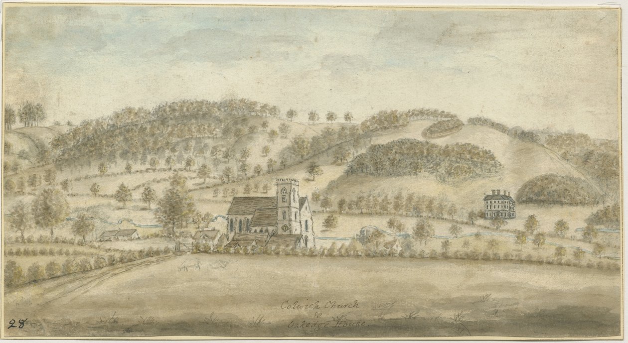 Chiesa di Colwich e Oakedge House da Stebbing Shaw