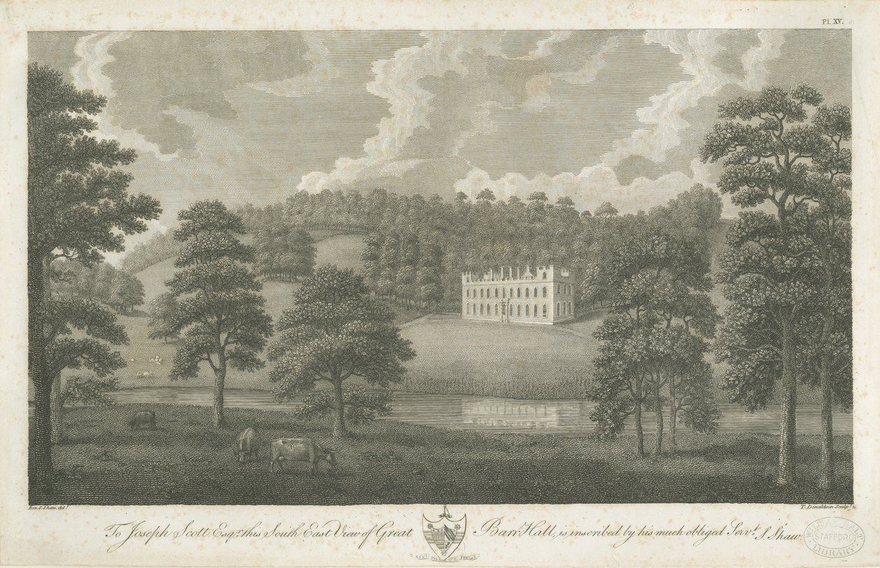 Great Barr Hall (incisione, 1762-1802) da Stebbing Shaw