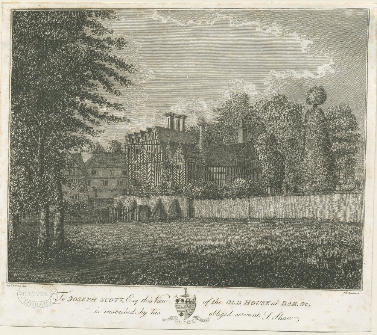 Villaggio di Great Barr - Vecchia casa Tudor: incisione, nd [fine 18° sec] da Stebbing Shaw