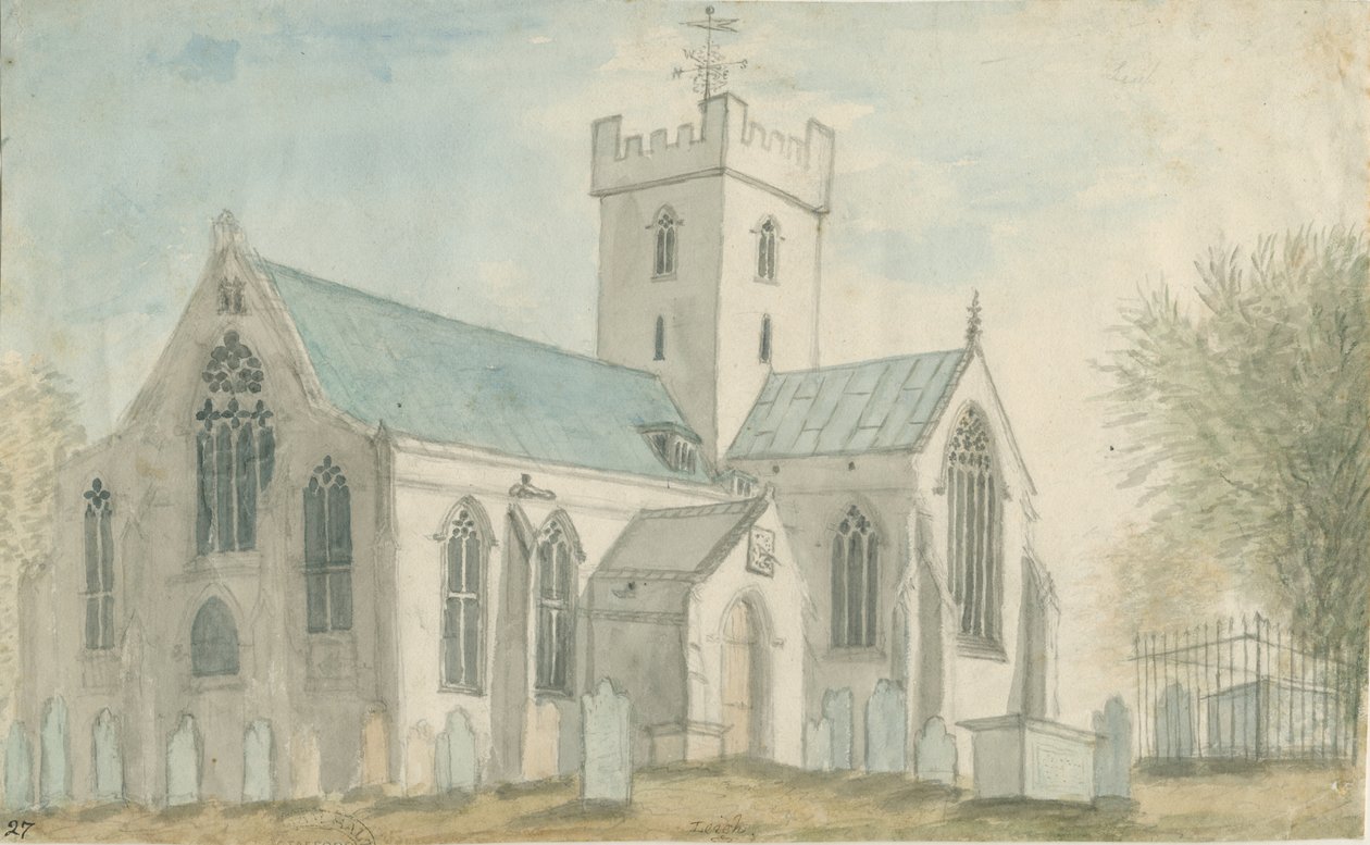 Leigh Church: acquerello, nd [c 1795] da Stebbing Shaw