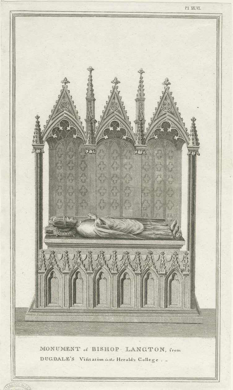 Cattedrale di Lichfield - Monumento al Vescovo Langton da Stebbing Shaw