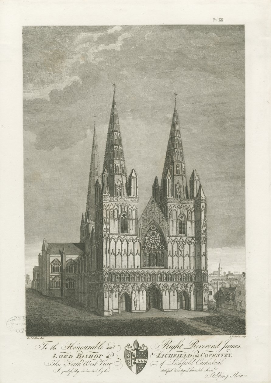 Cattedrale di Lichfield - Facciata Ovest da Stebbing Shaw