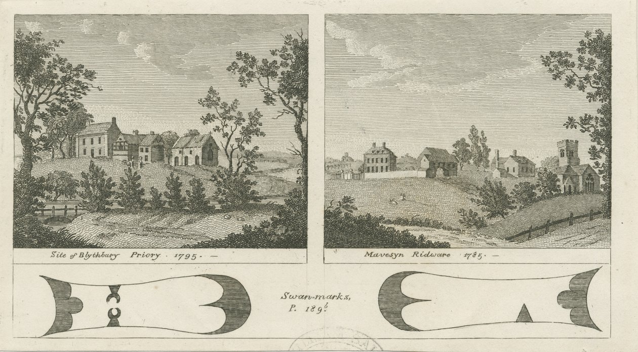 Mavesyn Ridware - Sito del Priorato di Blythbury da Stebbing Shaw
