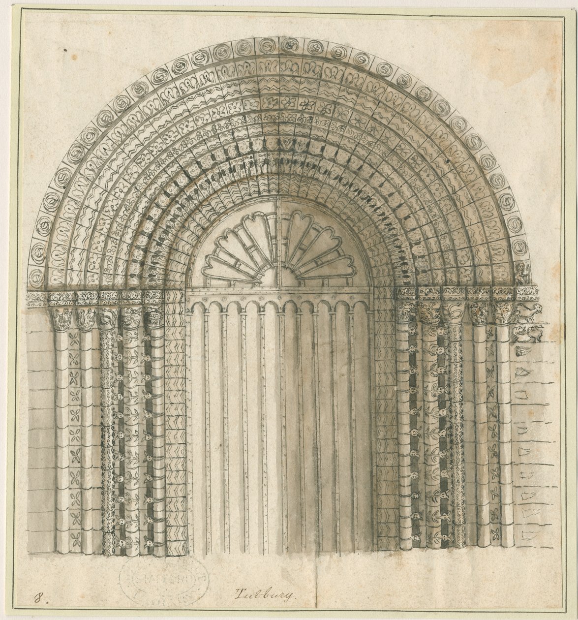 Chiesa Priorale di Tutbury - Arco nella Porta Ovest da Stebbing Shaw