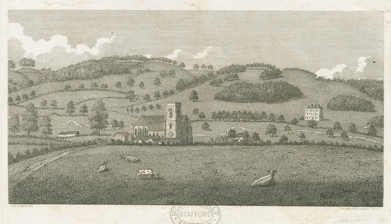Wolseley - Chiesa di Colwich e Oakedge House da Stebbing Shaw