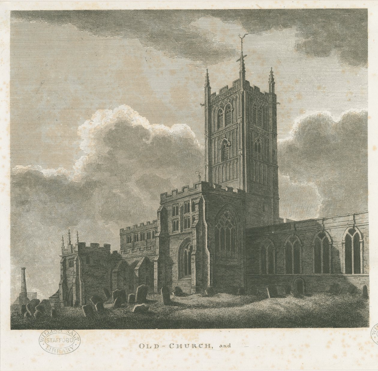 Wolverhampton - Chiesa di San Pietro: incisione, nd [fine XVIII sec.] da Stebbing Shaw