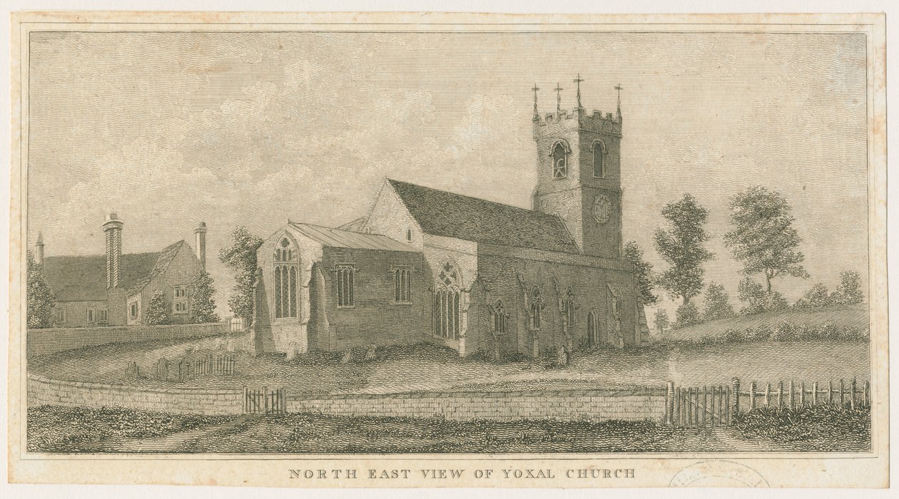 Chiesa di Yoxall: incisione da Stebbing Shaw
