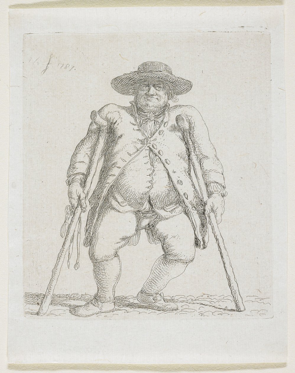 Uomo con stampelle; "Orlandini" da Stefan Juliusz Norblin de la Gourdaine