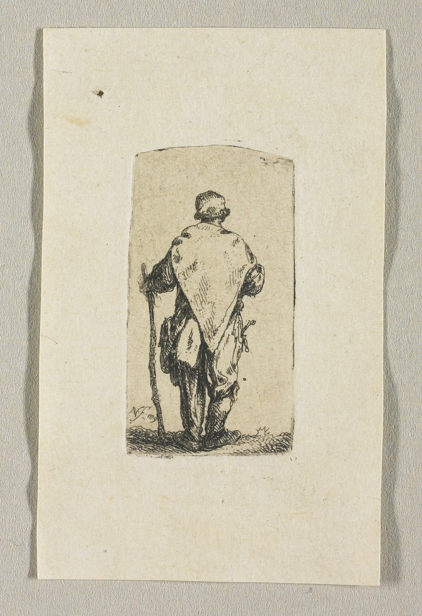 Uomo in piedi con un panno bianco da Stefan Juliusz Norblin de la Gourdaine