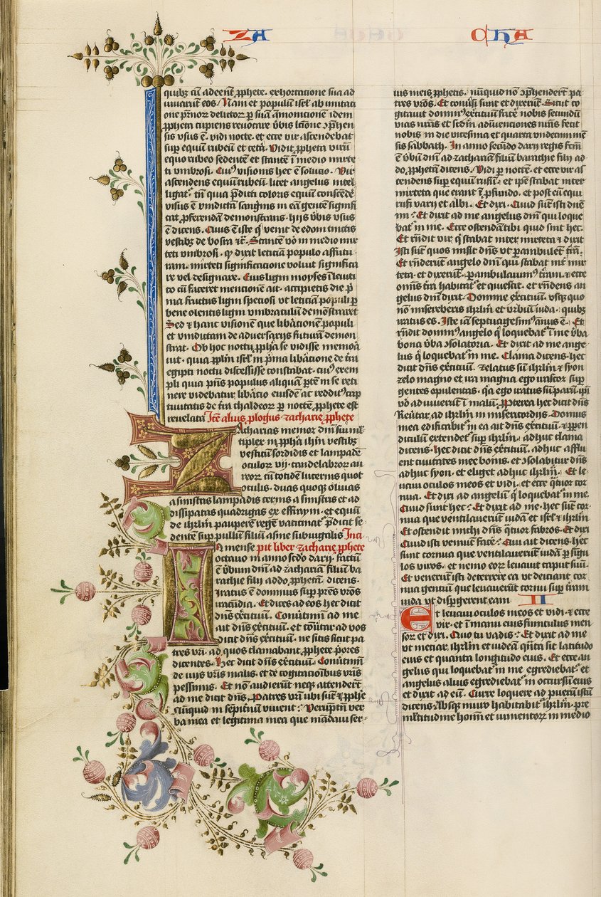 Iniziale decorata Z; iniziale decorata I da Stefan Lochner