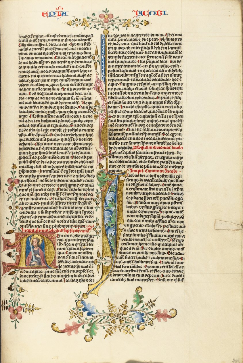 Iniziale N: San Giacomo con la spada da Stefan Lochner