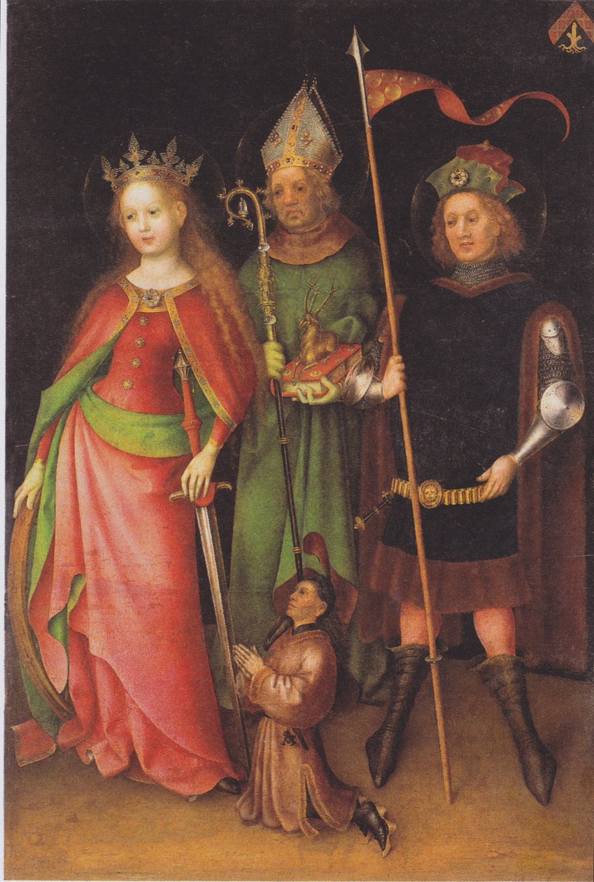Hl. Katharina, Hubert und Quirinus (Jüngstes-Gericht-Altar) da Stefan Lochner