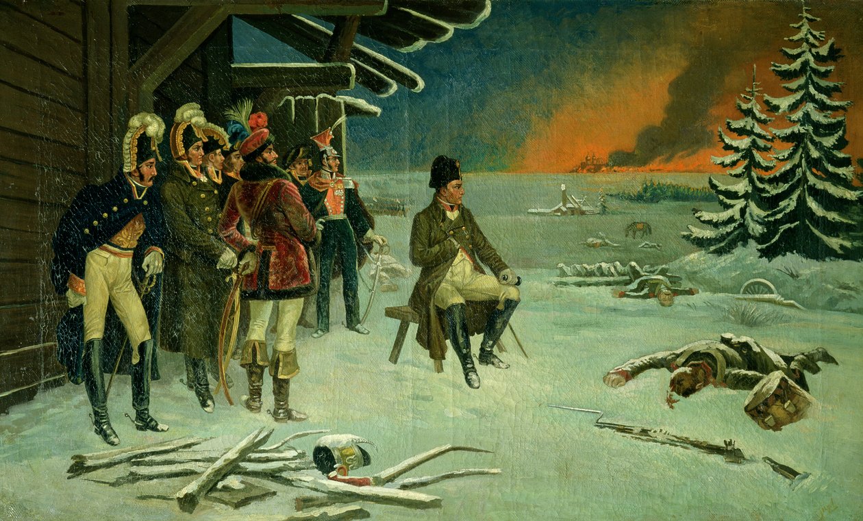 Napoleone a Maly Yaroslavets da Stefan Vladislavovich Bakalowicz