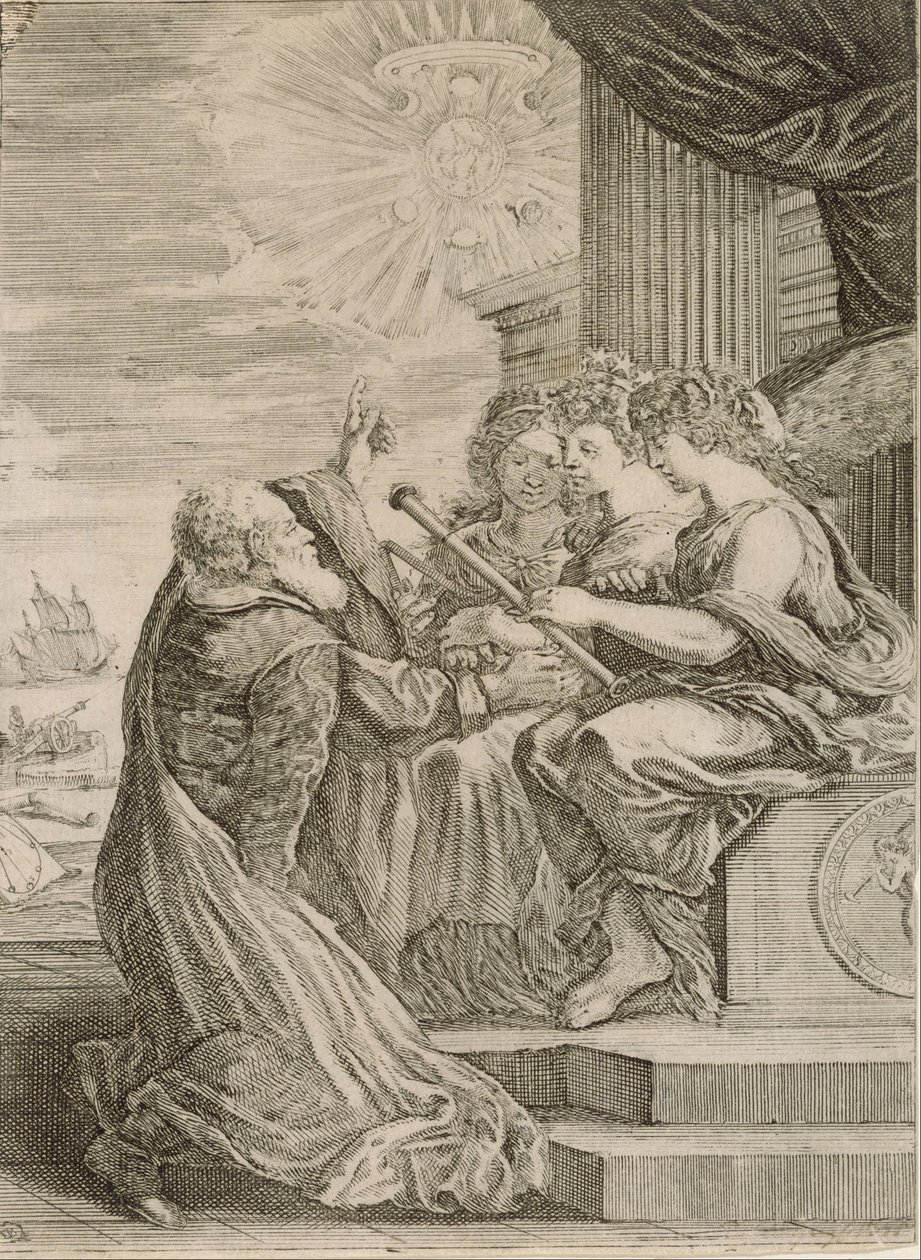 Frontespizio per le Opere di Galileo Galilei da Stefano della Bella