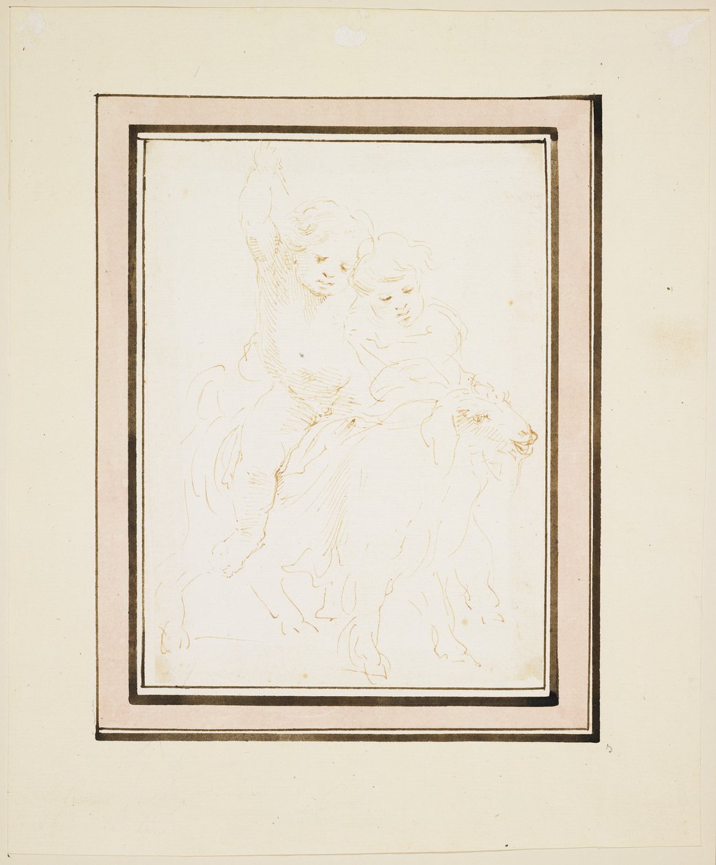Due putti su una capra da Stefano della Bella