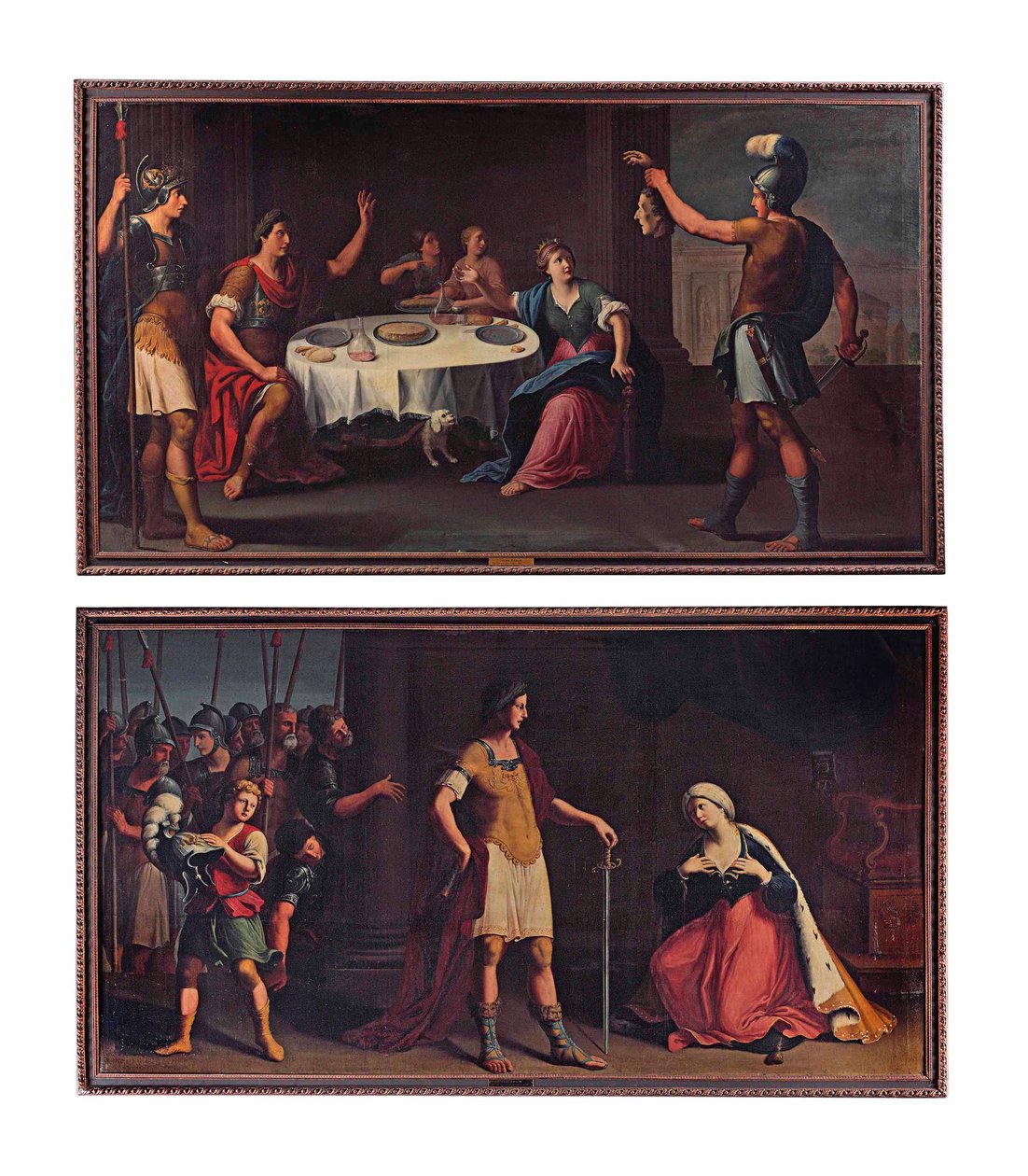 La Testa di Pompeo Consegnata a Cesare; e Ottavio Augusto Cesare Mostra Misericordia a Cleopatra da Stefano (attr.) Tofanelli