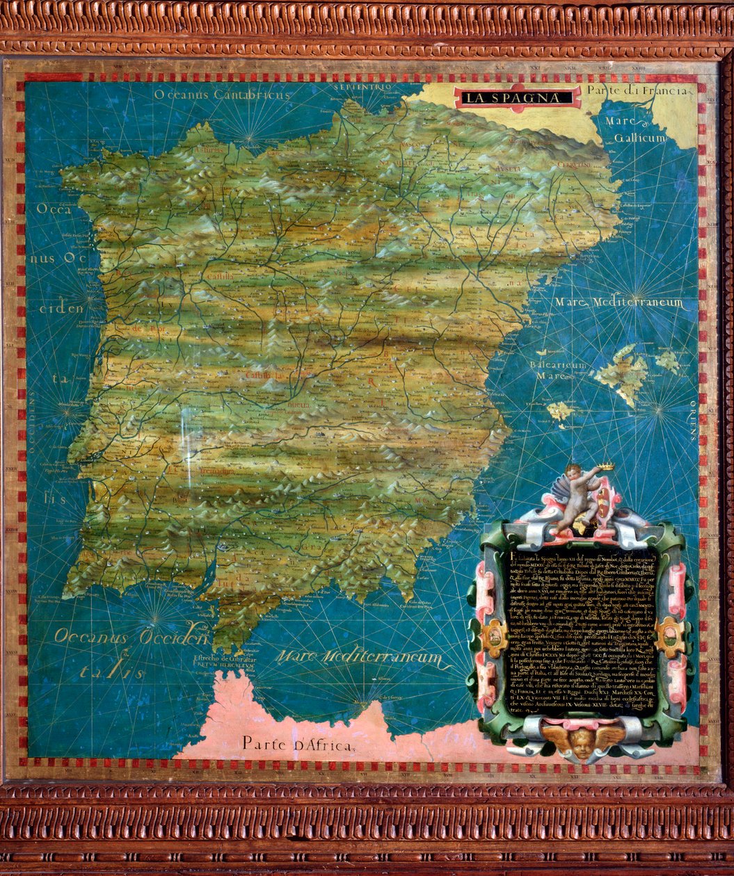 Mappa di Spagna e Portogallo da Stefano Buonsignori