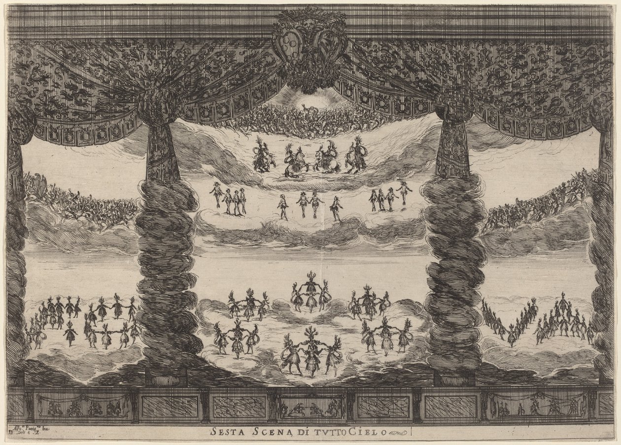 Sesta scena di tutto il cielo da Stefano Della Bella after Alfonso Parigi II