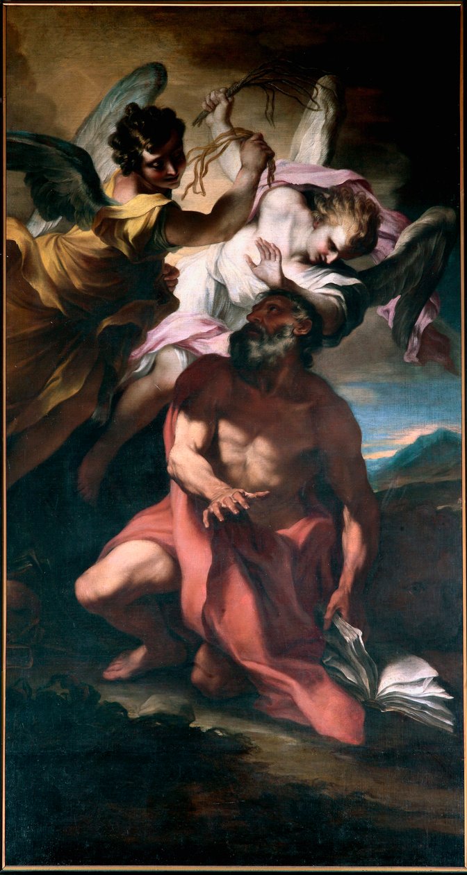 San Girolamo flagellato dagli angeli Dipinto di Stefano Maria Legnani (il Legnanino) (1660-1715) Genova, Chiesa San Girolamo da Stefano Maria Legnani