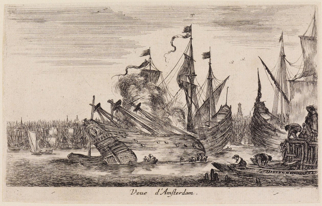 Vedute di porti marittimi (Vues de ports de mer): Veduta di Amsterdam da Stefano della Bella