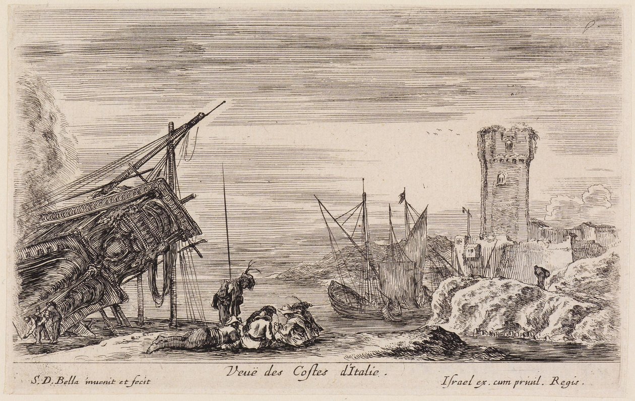 Vedute di porti marittimi (Vues de ports de mer): veduta delle coste italiane da Stefano della Bella