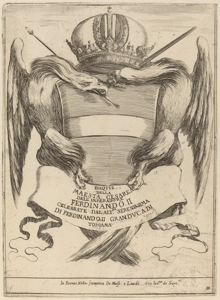 Armi con una Dedica al Granduca Ferdinando II da Stefano della Bella