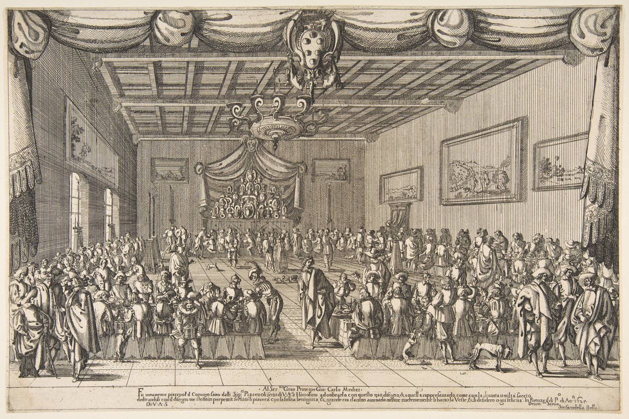 Banchetto dei Piacevoli, 1627 da Stefano della Bella