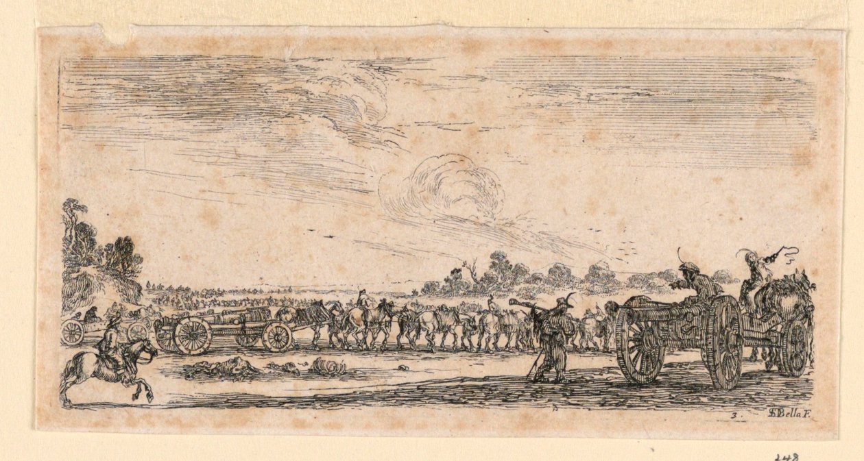 Scena di Battaglia, da "Desseins de Queleques Conduites de Troupes, Canons, et Ataques de Villes" da Stefano della Bella