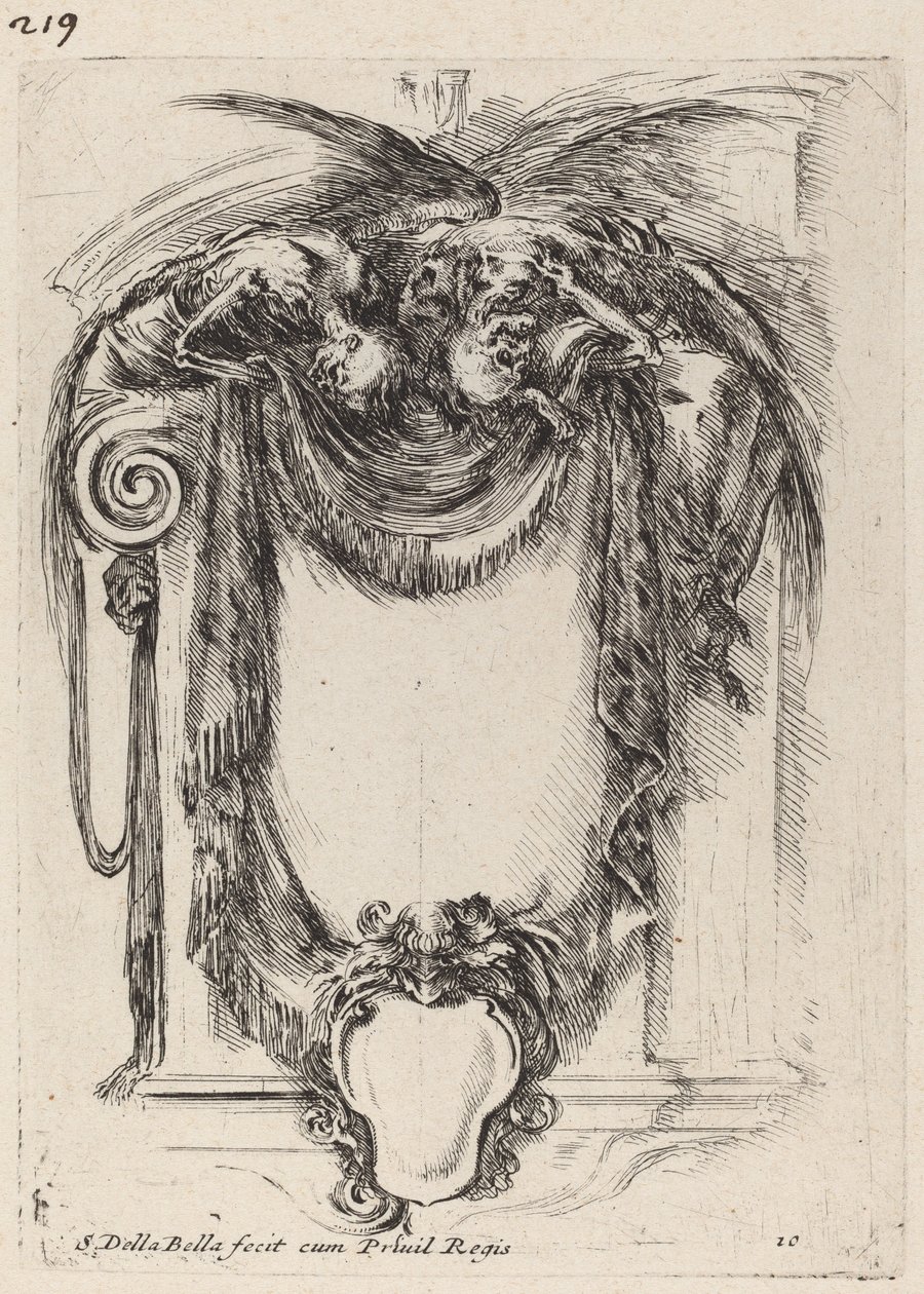 Cartiglio sospeso da cadaveri da Stefano della Bella