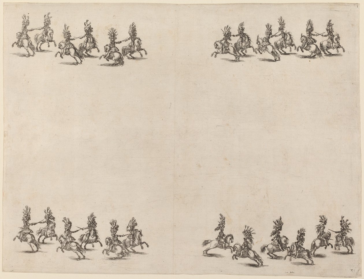 Cavalieri che combattono con le spade, 1652 da Stefano della Bella