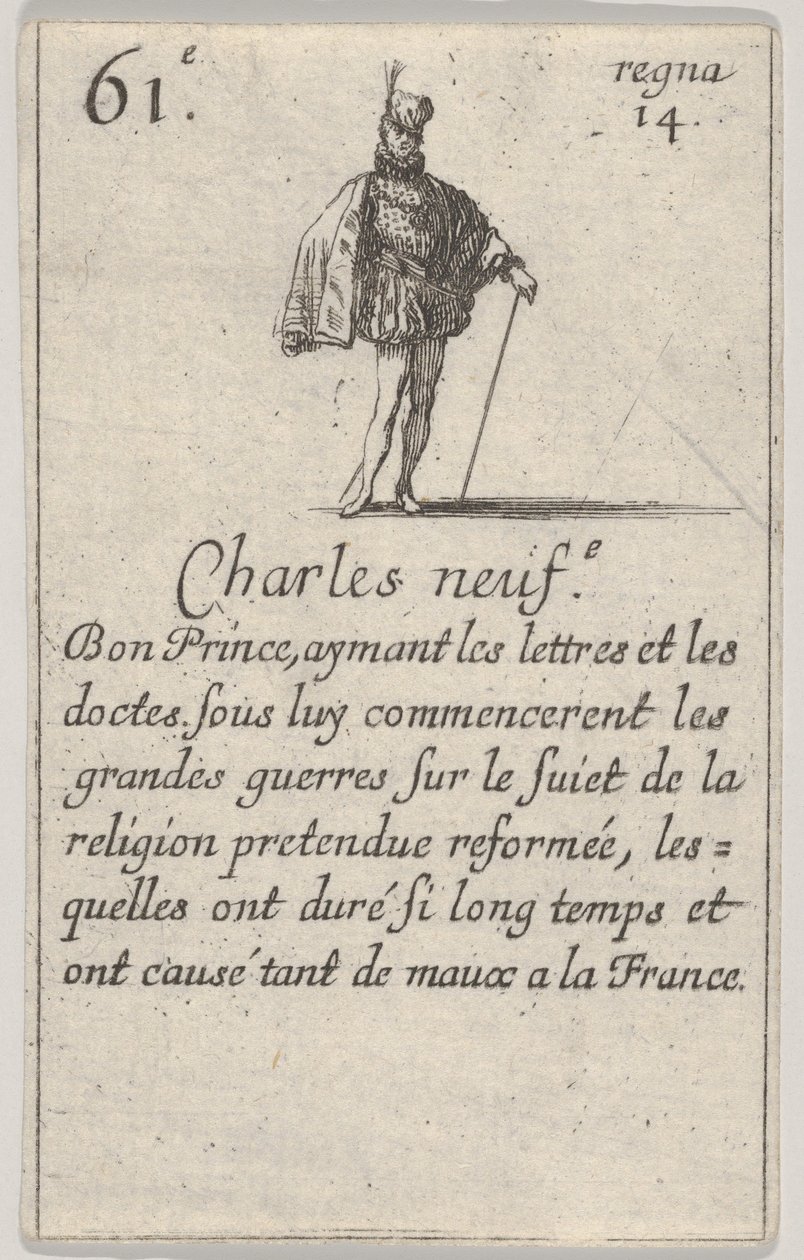 Carlo IX, il buon principe, da Gioco dei Re di Francia da Stefano della Bella