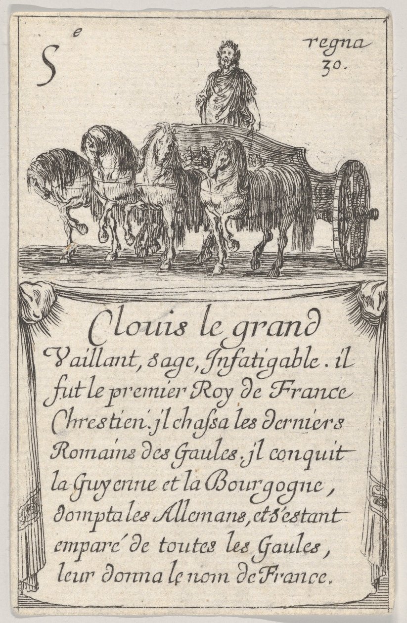 Clovis il grande Vaillant, saggio..., da Gioco dei Re di Francia Jeu des Rois de F... da Stefano della Bella
