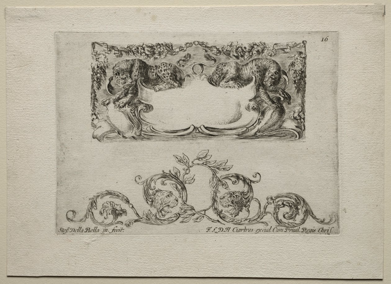 Collezione di Vari Capricci e Nuovi Disegni di Cartouches e Ornamenti: No 16 da Stefano della Bella