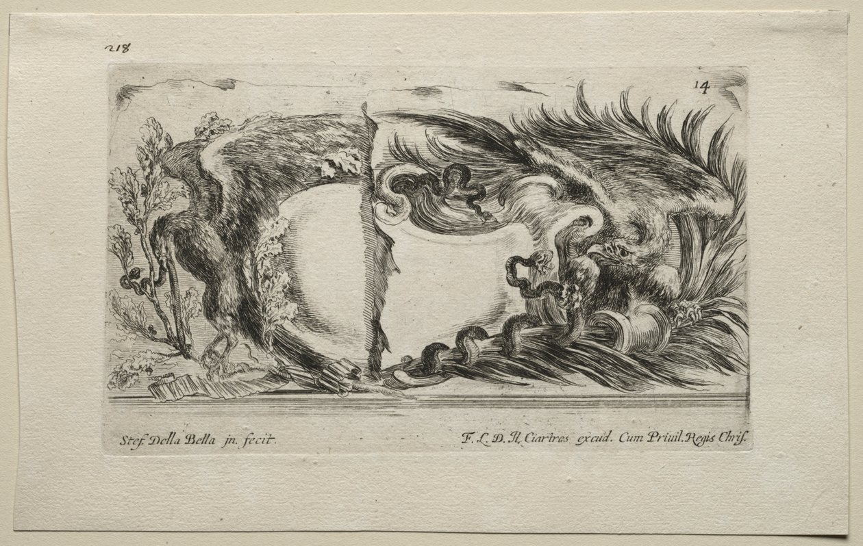 Collezione di vari capricci e nuovi disegni di cartouches e ornamenti: No 14 da Stefano della Bella