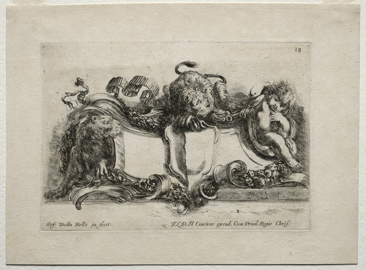 Collezione di vari capricci e nuovi disegni di cartigli e ornamenti: No 18 da Stefano della Bella