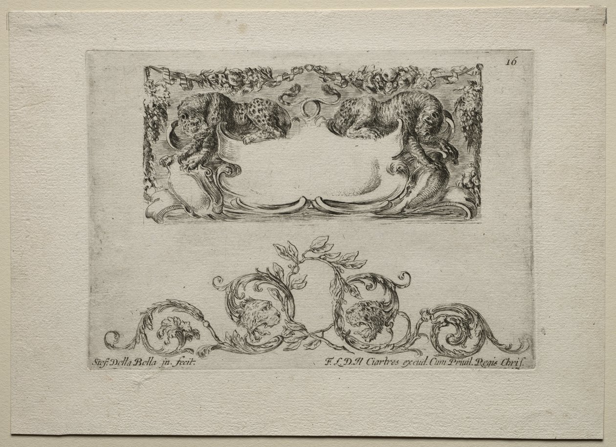 Collezione di vari capricci e nuovi disegni di cartigli e ornamenti: No 16 da Stefano della Bella