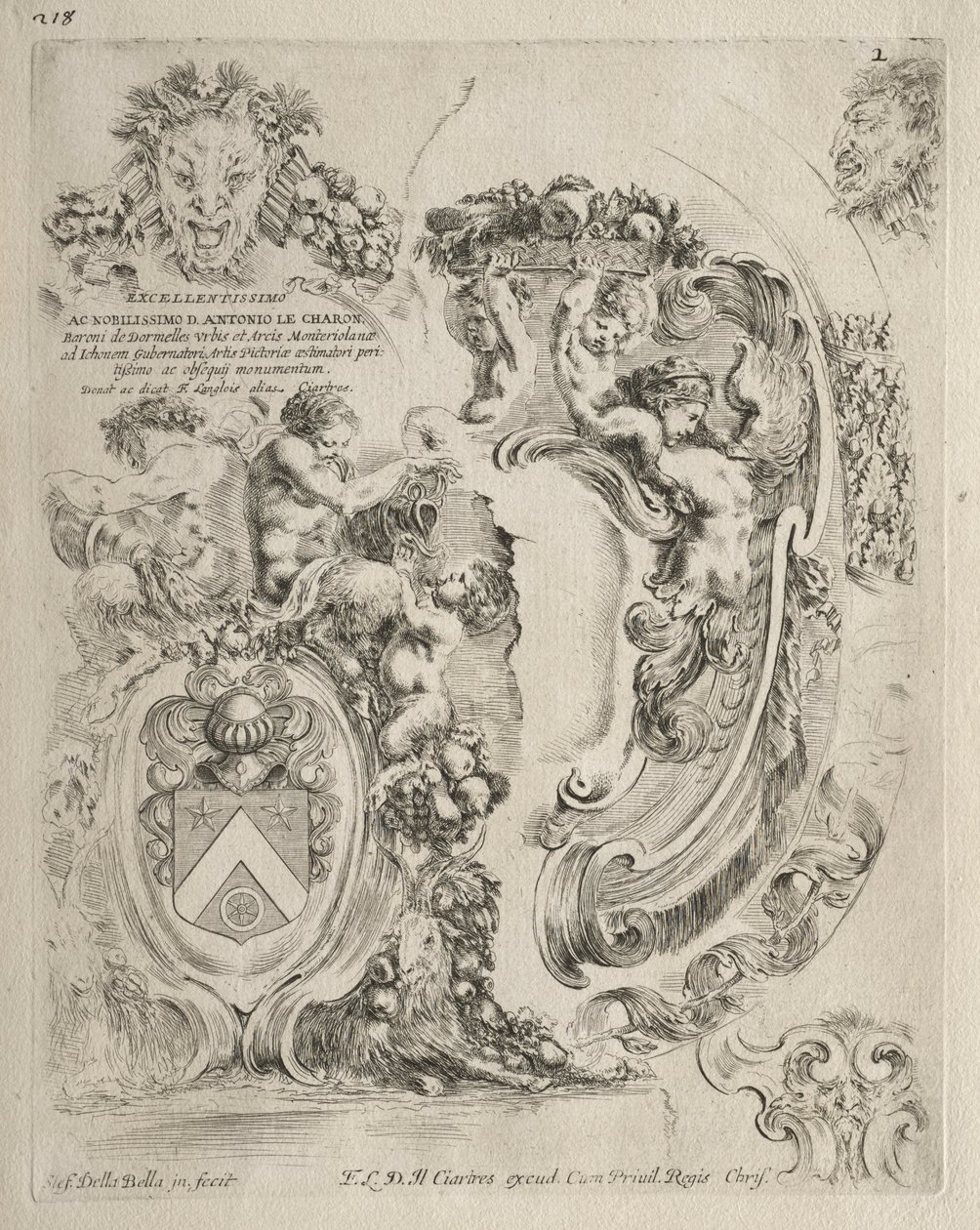Collezione di vari capricci e nuovi disegni di cartigli e ornamenti: No. 2 da Stefano della Bella