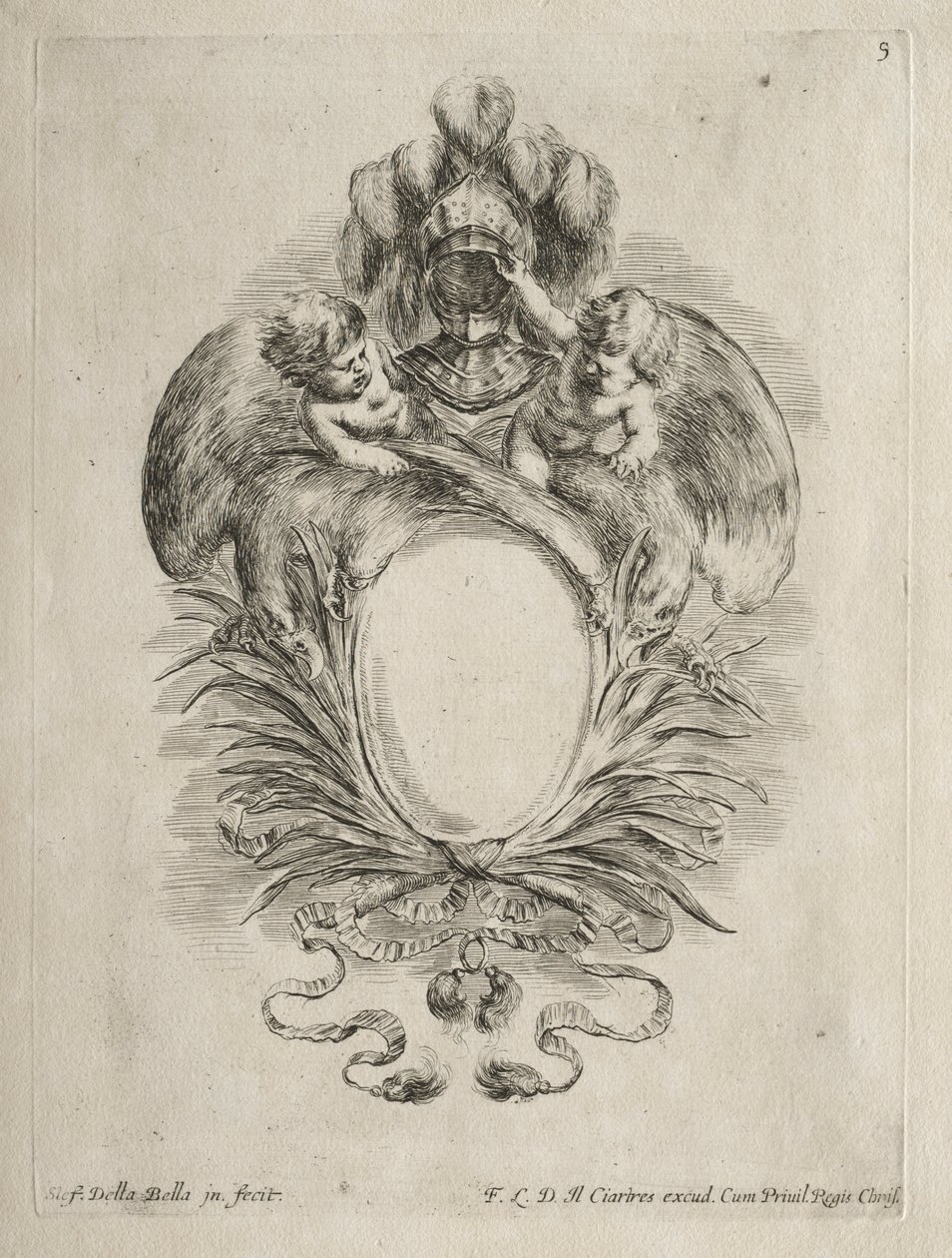 Collezione di vari capricci e nuovi disegni di cartigli e ornamenti: n. 5 da Stefano della Bella