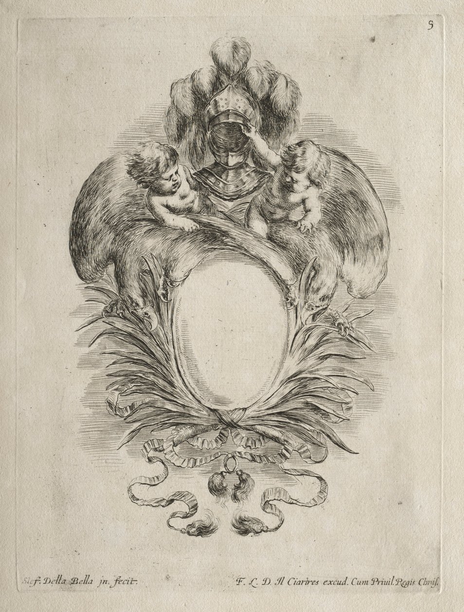 Collezione di vari capricci e nuovi disegni di cartigli e ornamenti: No. 5 da Stefano della Bella