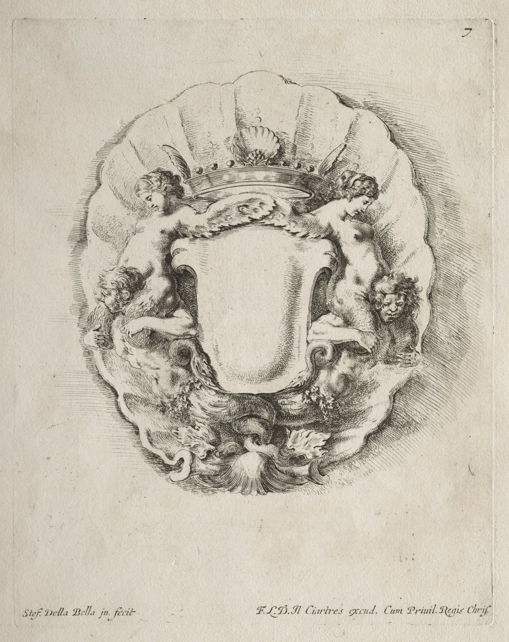 Collezione di Vari Capricci e Nuovi Disegni di Cartouches e Ornamenti: No 7 da Stefano della Bella
