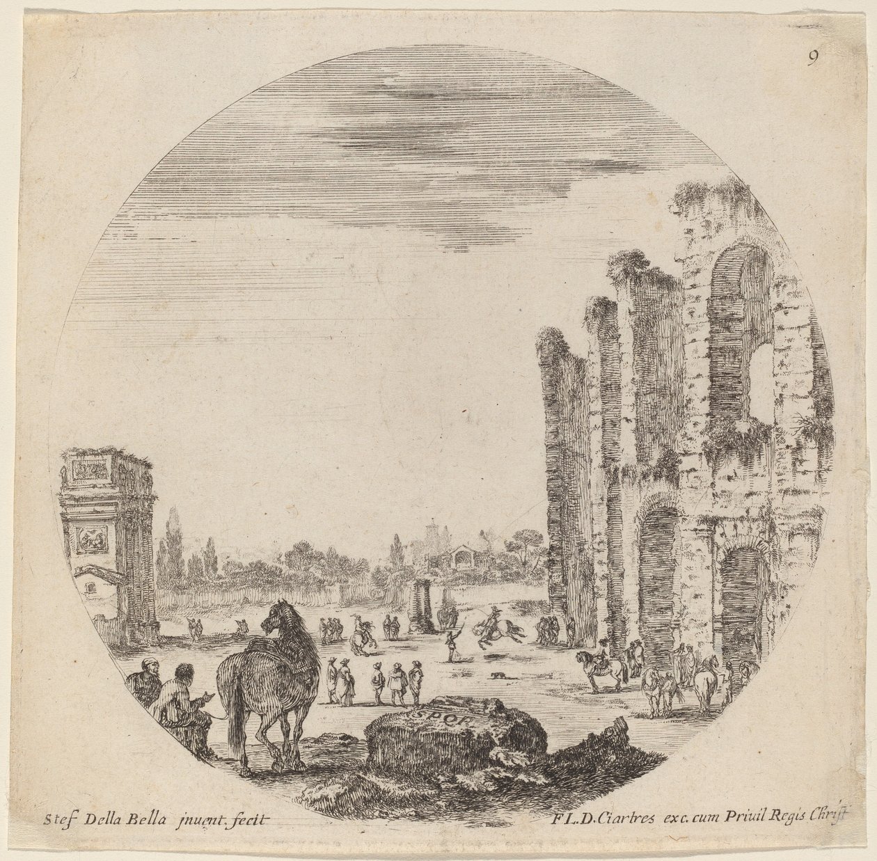 Colosseo e Arco di Costantino da Stefano della Bella