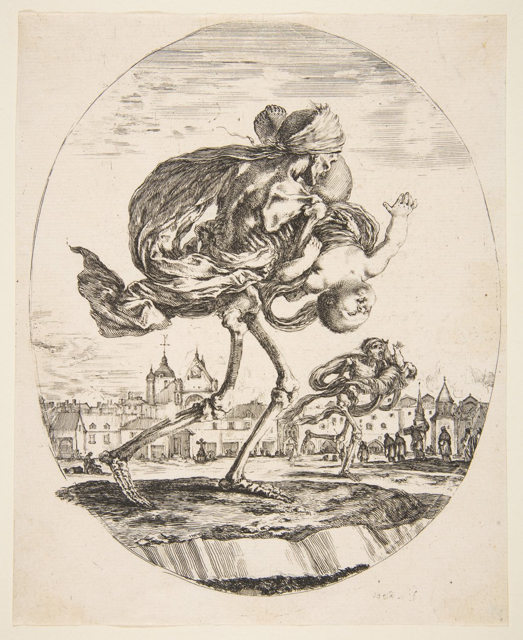 La morte che porta un bambino, da Le cinque morti Les cinq Morts, ca. 1648 da Stefano della Bella