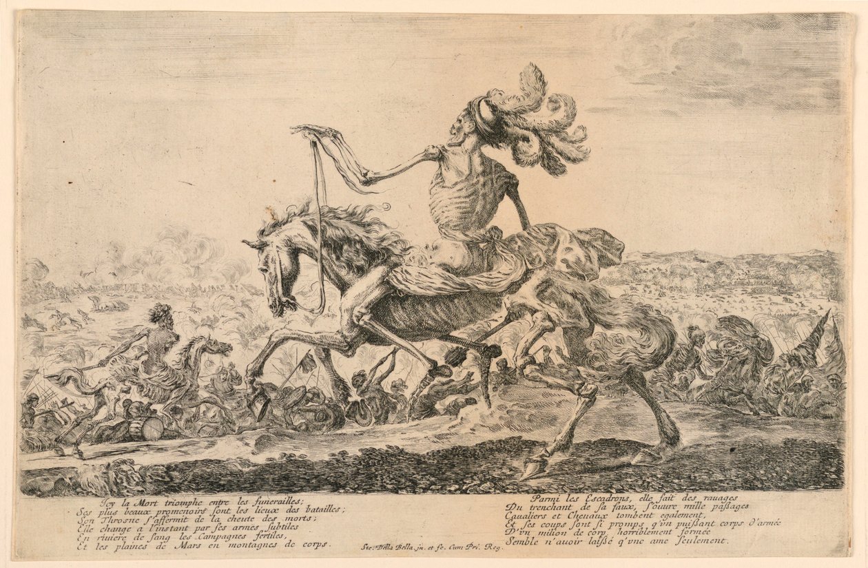 Morte durante una battaglia da Stefano della Bella