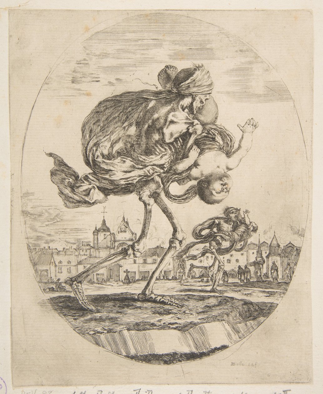 La morte che porta un bambino, da Le cinque morti, ca. 1648 da Stefano della Bella