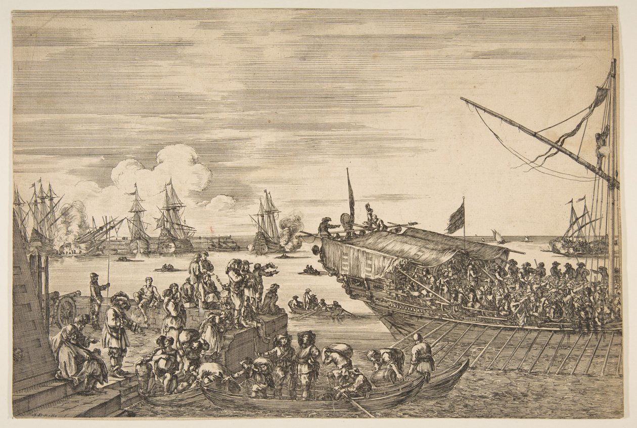 Partenza di una galera al porto di Livorno, da Vedute del porto di Livorno, 1654-55 da Stefano della Bella