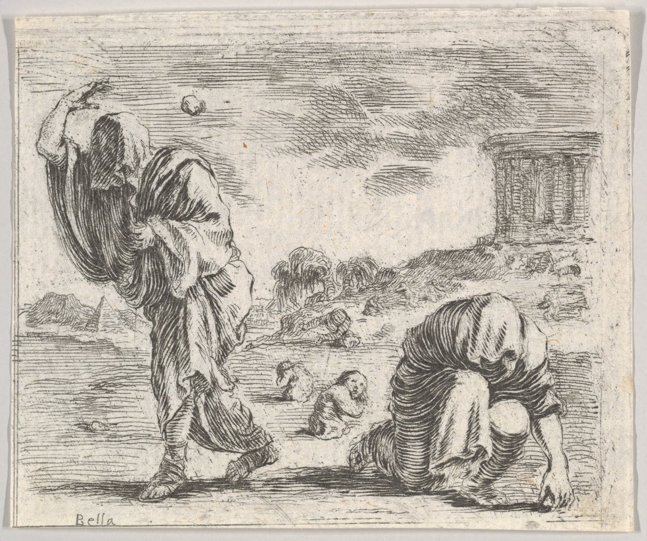Deucalione e Pirra, dal Gioco della Mitologia da Stefano della Bella