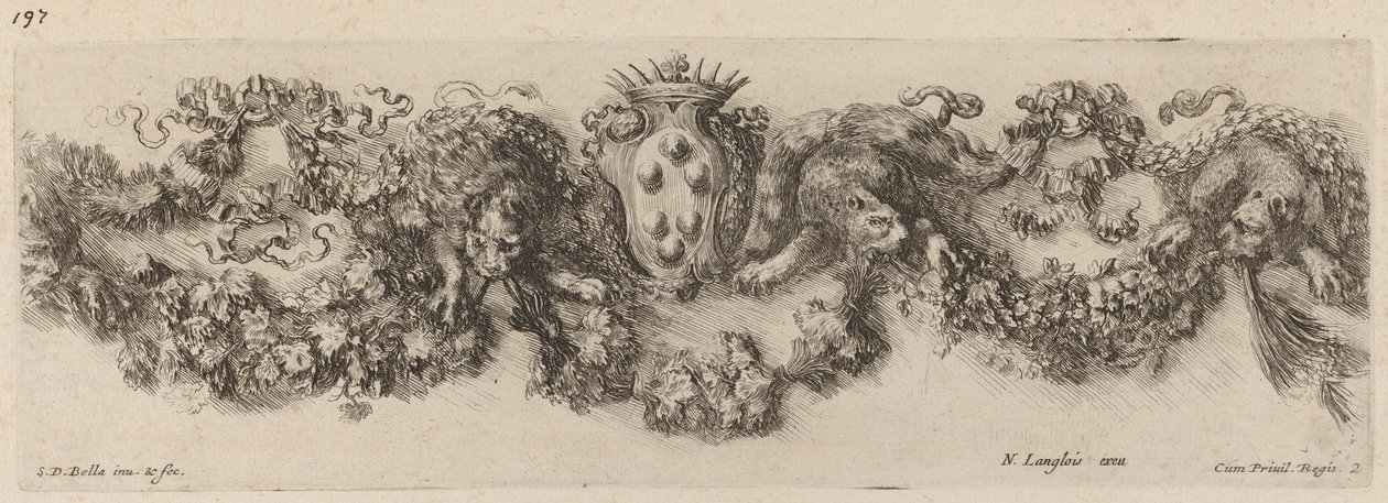 Festone con stemma dei Medici, probabilmente 1648 da Stefano della Bella