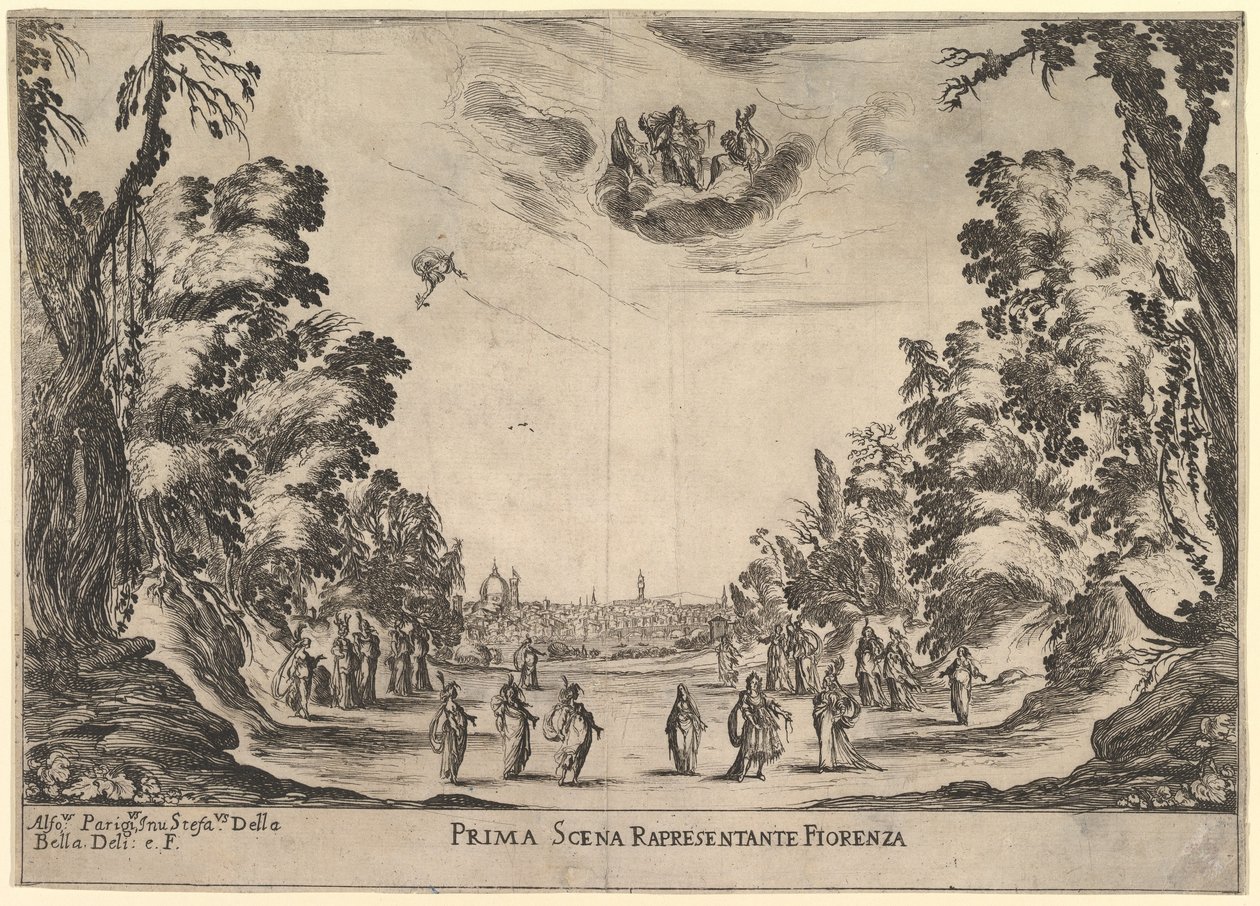 Prima scena, a Firenze, da Le nozze degli Dei, 1637 da Stefano della Bella