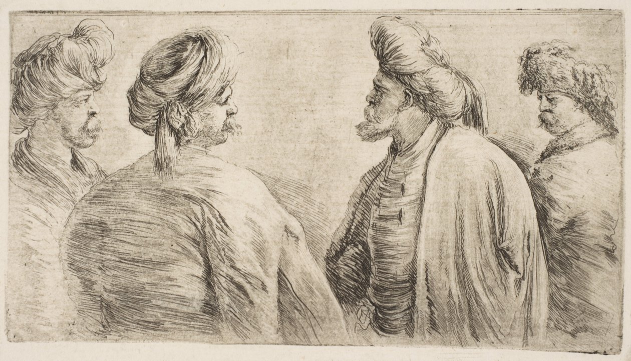 Quattro turchi, mezzo busto da Stefano della Bella